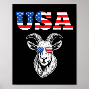 Affiche 4 juillet Américain Drapeau Chèvre Lover Usa Patri