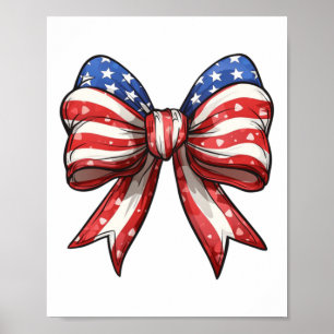 Affiche 4 juillet Amérique Coquette Bow Fête de l'indépend