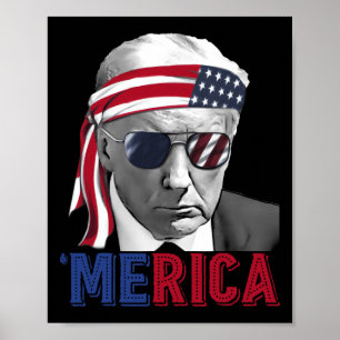 Affiche 4 juillet Amérique Trump Amérique Drapeau américai