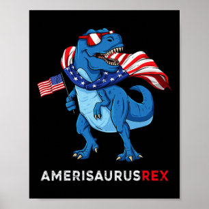 Affiche 4 juillet Amerisaurus T Rex Dinosaur Garçons T