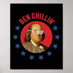 Affiche 4 juillet amusant - Ben Chillin' - Chill Ben Frank
