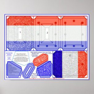 Affiche 4 juillet Artisanat Selfie Frame Rouge Blanc Bleu 