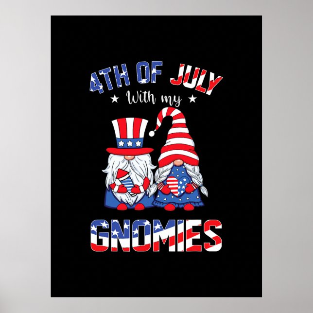 Affiche 4 juillet Avec Mes Gnomies Patriotique Gnome (Devant)
