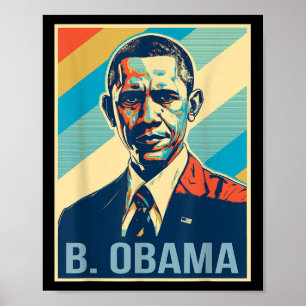 Affiche 4 juillet Barack Obama Président Retro Patriotique