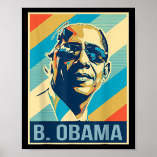 Affiche 4 juillet Barack Obama Président Retro Patriotique