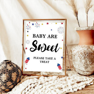 Affiche 4 juillet bébé sont doux baby shower faveur