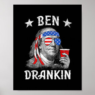 Affiche 4 juillet Ben Drankin Patriotique Funny Benjamin