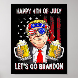 Affiche 4 juillet Bière Brandon Trump Bière Ameri