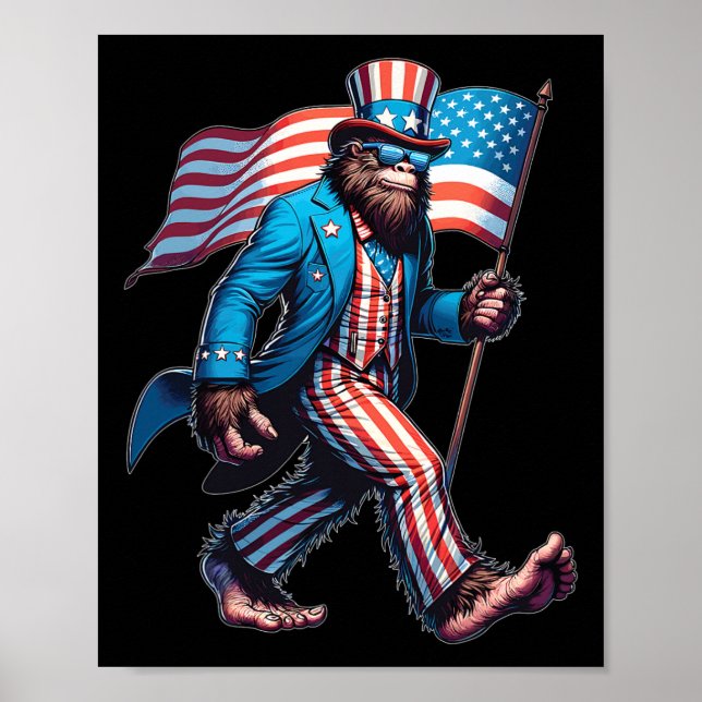 Affiche 4 juillet Bigfoot Sasquatch (Devant)