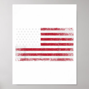 Affiche 4 juillet cadeau de Noël Drapeau américain Vintage