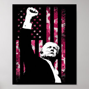 Affiche 4 juillet Camo Rose Camoufler Us Drapeau Poids