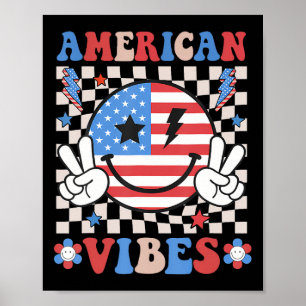 Affiche 4 juillet Chemise Femmes Hommes Enfants Vibes Amér
