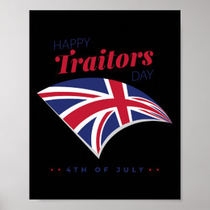 Affiche 4 juillet Chemise Happy Traitors Day American Inde