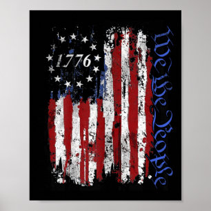 Affiche 4 juillet Chemises Nous Le Peuple 1776 Usa Drapeau