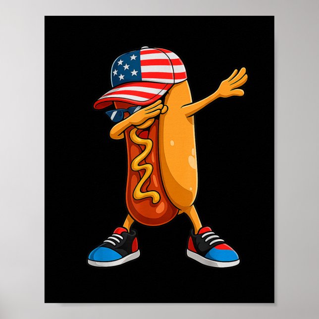 Affiche 4 juillet Chien Chaud Funny Quart De Juillet Garço (Devant)