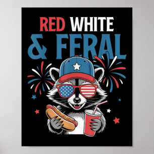 Affiche 4 juillet Citation drôle de Raton laveur patriotiq