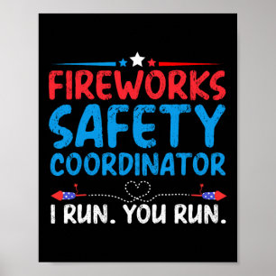 Affiche 4 juillet Coordinateur de la sécurité Fireworks Je