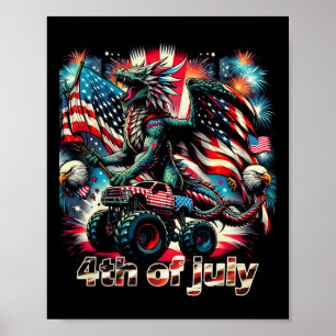 Affiche 4 juillet Dragon Monster Truck Byld Eagle Amérique