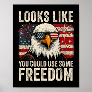 Affiche 4 juillet Drapeau américain Meme a l'air d'avoir b