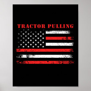 Affiche 4 juillet Drapeau américain Patriotique Tracteur P