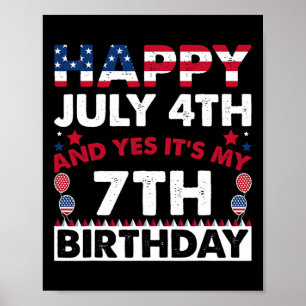 Affiche 4 juillet Et oui c'est mon 7e anniversaire d'indép