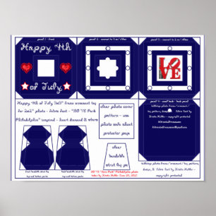 Affiche 4 juillet Fabric Font Love Park Photo Frame