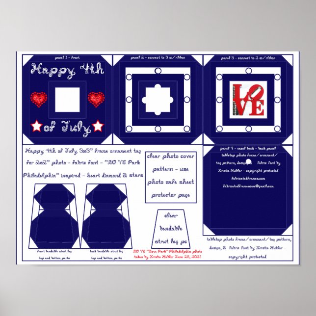 Affiche 4 juillet Fabric Font Love Park Photo Frame (Devant)