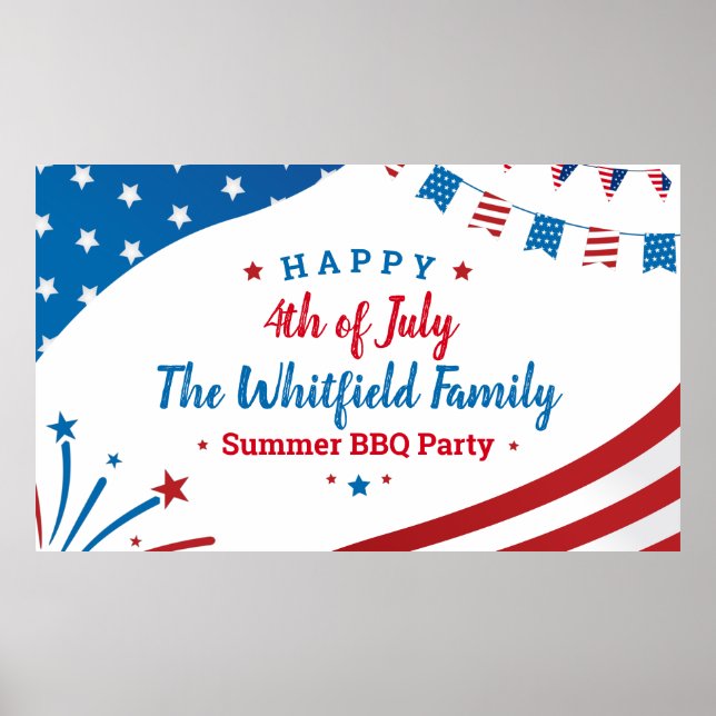 Affiche 4 juillet Famille Été annuel BBQ (Devant)