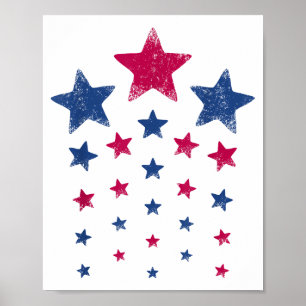 Affiche 4 juillet Femmes Hommes Enfants Cute USA Étoile pa
