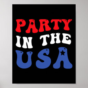 Affiche 4 juillet Fête De L'Indépendance Aux Etats-Unis