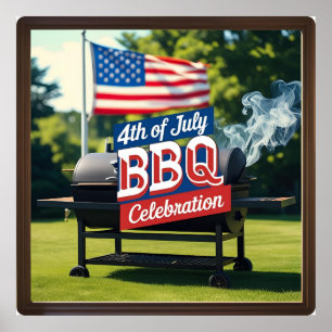 Affiche 4 juillet Fête du barbecue