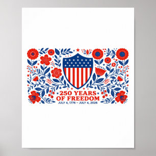 Affiche 4 juillet Fête nationale 250e anniversaire 250 ans