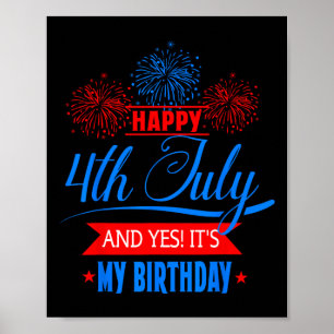 Affiche 4 juillet Feu d'artifice Anniversaire américain