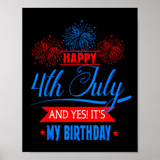 Affiche 4 juillet Feu d'artifice Anniversaire américain