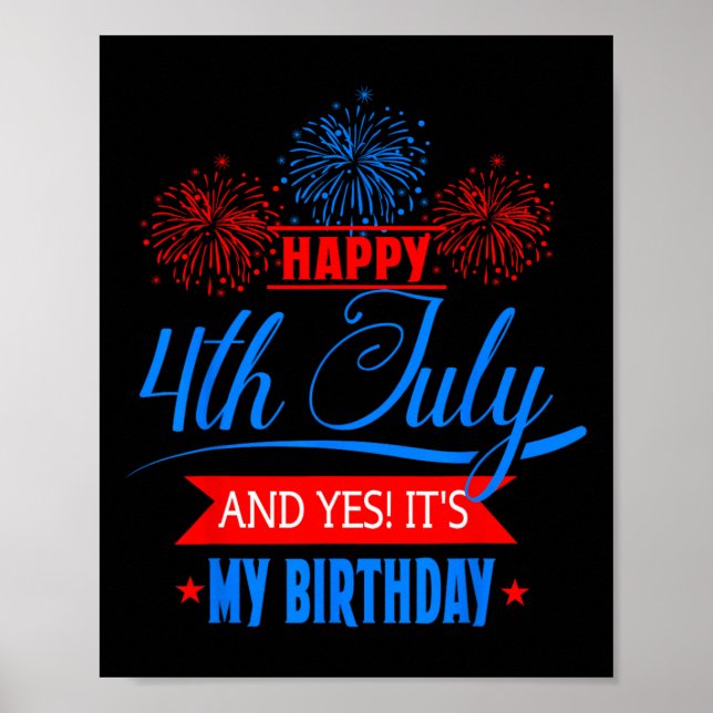 Affiche 4 juillet Feu d'artifice Anniversaire américain (Devant)