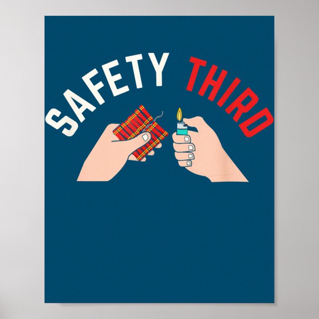 Affiche 4 juillet feux d'artifice patriotique Sécurité Tro (Devant)