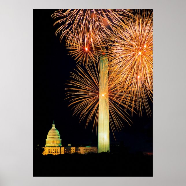 Affiche 4 juillet, Firework Display, Skyline (Devant)