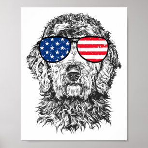 Affiche 4 juillet Goldendoodle Doodle Chien Patriotique Et