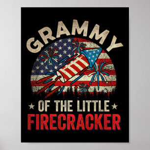 Affiche 4 juillet Grammy D'Anniversaire Du Petit Firecrac