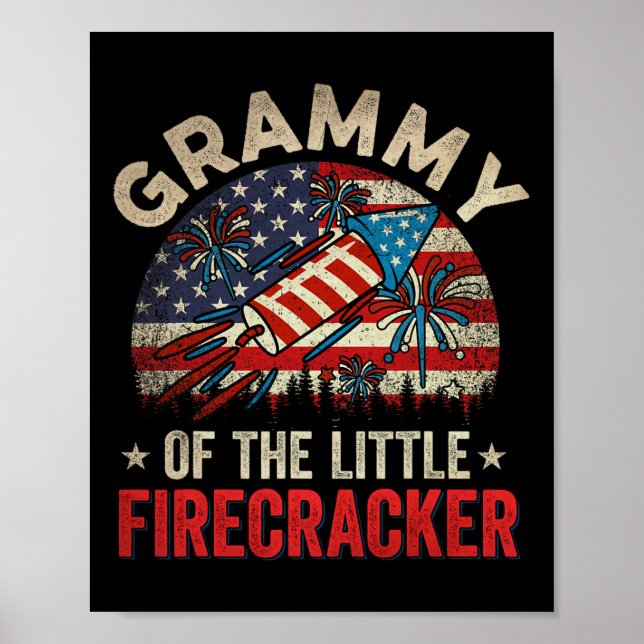 Affiche 4 juillet Grammy D'Anniversaire Du Petit Firecrac (Devant)