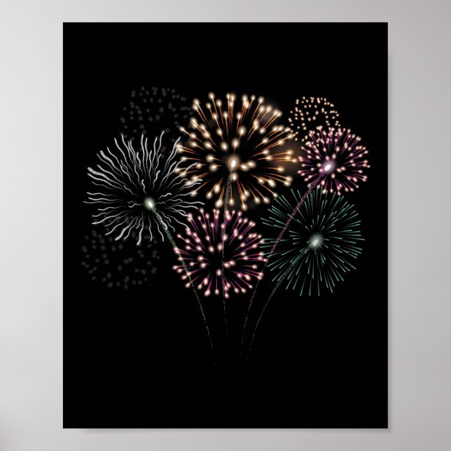 Affiche 4 juillet Grand Finale Feu d'artifice Rouge Blanc (Devant)