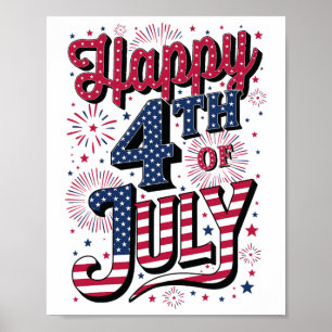 Affiche 4 juillet heureux