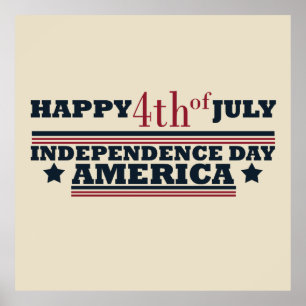 Affiche 4 juillet heureux