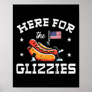 Affiche 4 juillet Ici Pour Glizzies Hotdog Patriot Men W