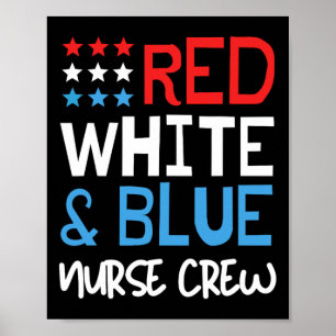 Affiche 4 juillet Infirmière Équipage Scrub Tops Infirmièr