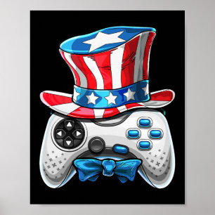 Affiche 4 juillet jeu vidéo American Flag Uncle Sam Gam