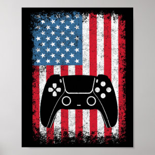 Affiche 4 juillet Jeu Vidéo Gamer Enfants Garçons Hommes U