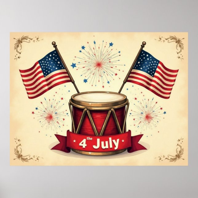 Affiche 4 juillet, Jour de l'Indépendance, (Devant)