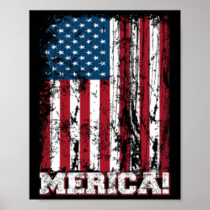 Affiche 4 juillet Jour de l'Indépendance Us American Flag