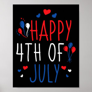 Affiche 4 juillet Joyeux 4 juillet Drapeau américain 